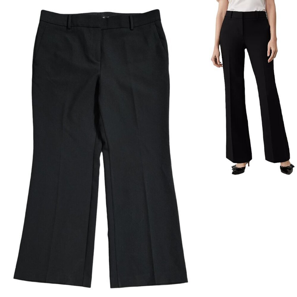 Ann Taylor The Jayne Black Flare Trouser Capsule Minimalist Neutral